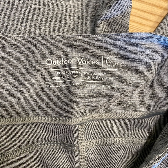 NWOT OUTDOOR VOICES BIKER SHORTS - gray - size SMALL - Picture 3 of 5